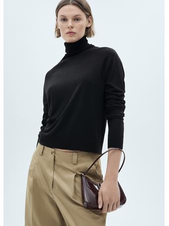 MANGO - Fine-knit Turtleneck Sweater BLACK