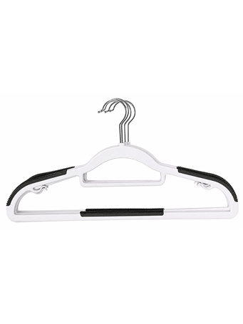 NEATLY NESTED - Plastic Hanger With Black Anti-Slip WHITE