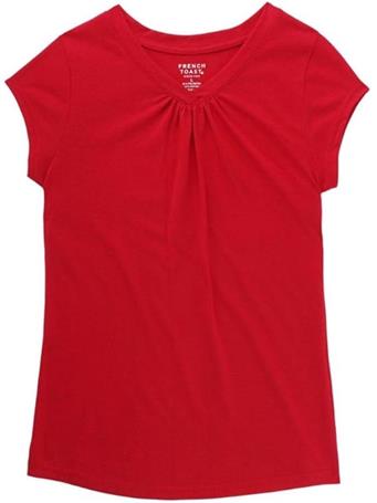 FRENCH TOAST - Girls Short Sleeve V-Neck T-Shirt RED