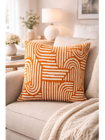 MARINER COTTON - Chenille Decorative Cushion RUST