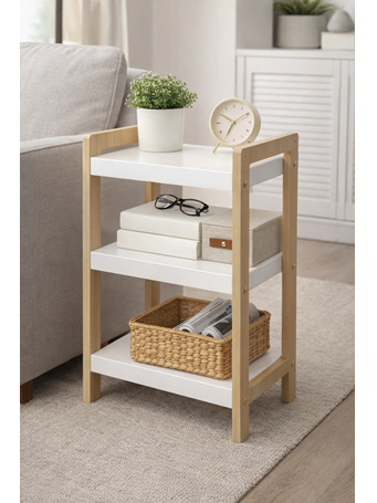CONTAINED - 3 Layer Oblong Shelf WHITE