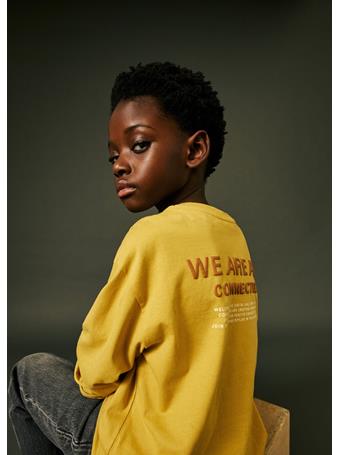 MANGO - Long-sleeved T-shirt With Embossed Print DARK YELLOW