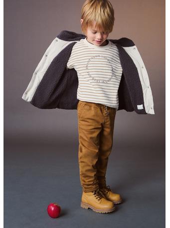 MANGO - Elastic Waist Pants BROWN
