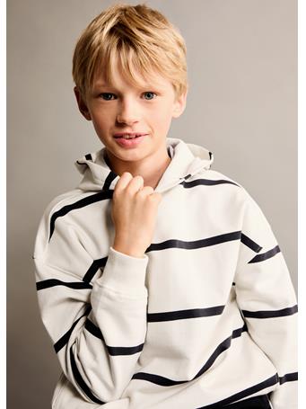 MANGO - Striped Hooded Sweatshirt IVORY