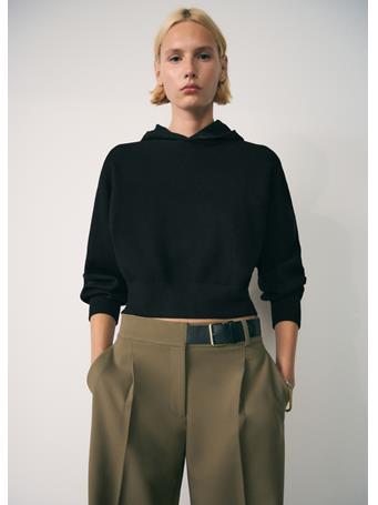 MANGO - Hooded Knit Sweater BLACK