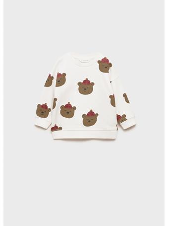MANGO - Christmas-print Sweatshirt IVORY
