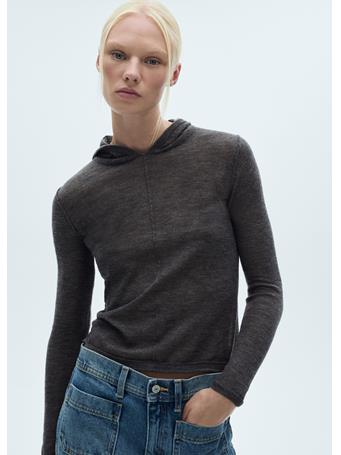 MANGO - Hooded Knit Sweater DARK GREY