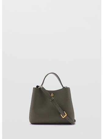 MANGO - Mini Shopper Bag With Metallic Detail KHAKI
