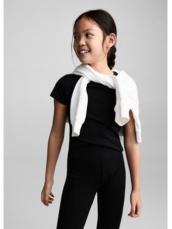 MANGO - Cotton Ribbed Leggings BLACK