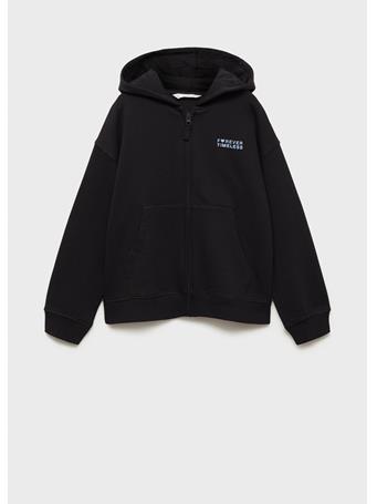 MANGO - Zipped Hoodie BLACK