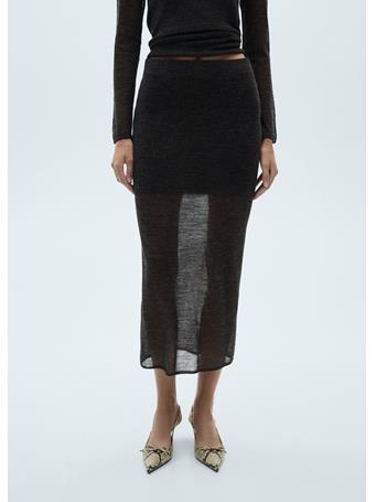 MANGO - Semi-transparent Knitted Skirt DARK GREY