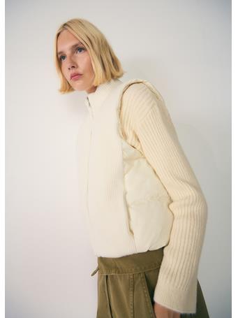 MANGO - Contrasting Knit Vest NATURAL WHITE