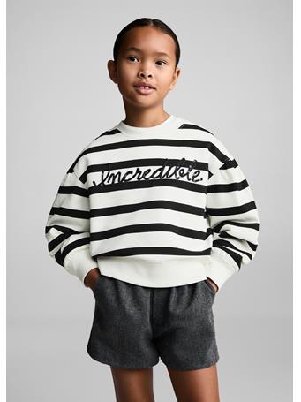 MANGO - Striped Sweatshirt With Embroidered Detail IVORY