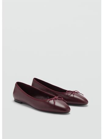 MANGO - Leather Ballet Flats MEDIUM PURPLE