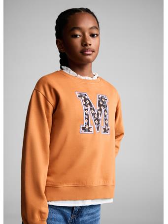 MANGO - Embroidered Detail Cotton Sweatshirt RUST