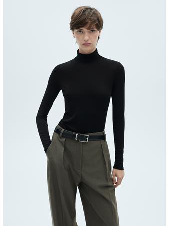 MANGO - Turtleneck Long-sleeved T-shirt BLACK