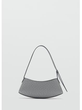 MANGO - Oval Textured Bag LT PASTEL GREY