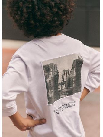 MANGO - Printed Long Sleeve T-shirt IVORY