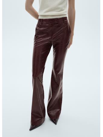 MANGO - Snake-effect Flared Pants MEDIUM PURPLE