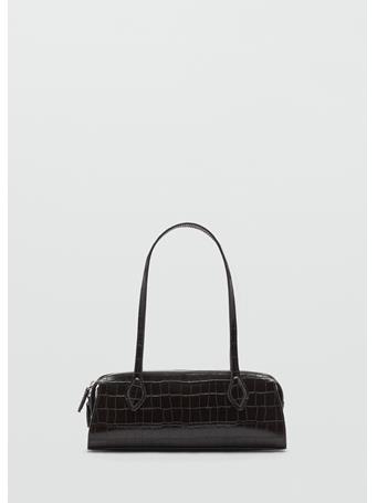 MANGO - Double-handle Bowling Bag DARK BROWN