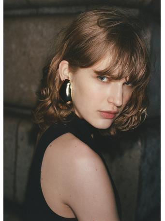 MANGO - Asymmetrical Maxi-earrings GOLD