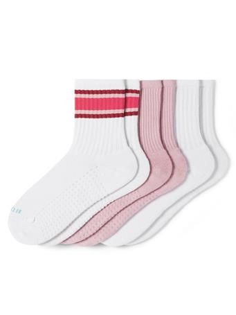HUE - Air Cushion Sport Crew 3 Pair Pack PINK STRIPE