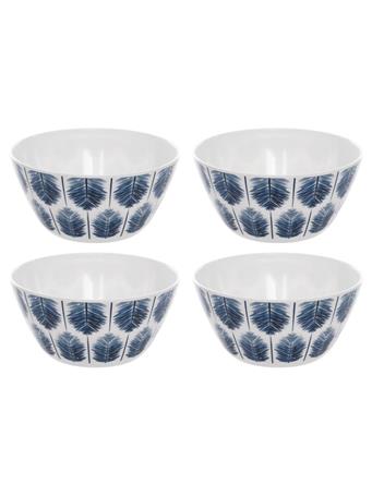 BEACHCOMBERS COASTAL - Isle of Capri Set of 4 Bowls WHITE/BLUE