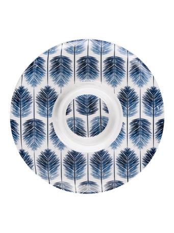 BEACHCOMBERS COASTAL - Isle of Capri Chip & Dip Tray WHITE/BLUE