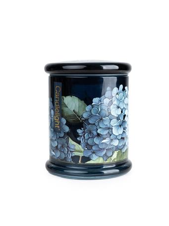 CANDLELIGHT - Large Glass Lidded Jar - Hydrangea & Jasmine BLUE
