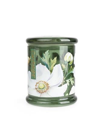CANDLELIGHT - Large Glass Lidded Jar - White Poppy & Sage GREEN