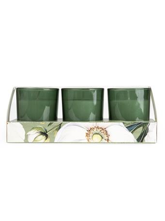 CANDLELIGHT - Set Of 3 Votive Candles - White Poppy & Sage GREEN