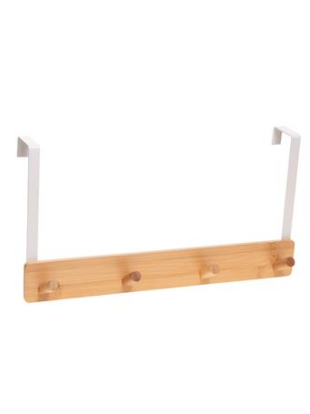 KENNEDY INTERNATIONAL - Bamboo 4 Peg Over the Door Hook WHITE
