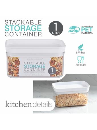 KITCHEN DETAILS - Clear 1L Airtight Stackable Storage Container - Rectangle - Small CLEAR
