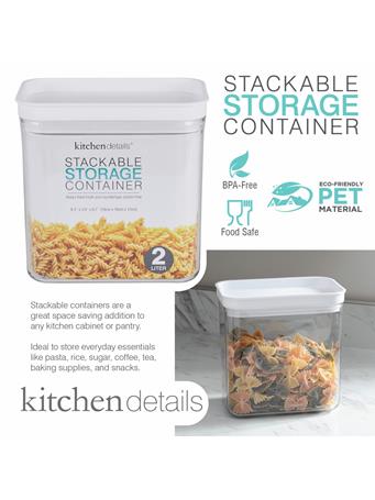 KITCHEN DETAILS - Clear 2L Airtight Stackable Storage Container - Rectangle - Medium CLEAR