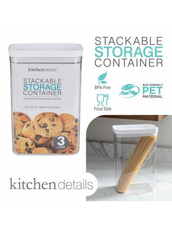 KITCHEN DETAILS - Clear 3L Airtight Stackable Storage Container - Rectangle - Large CLEAR