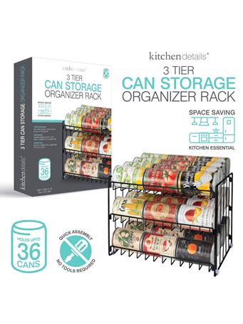 KITCHEN DETAILS- 3-Tier Stackable Can Rack Organizer BLACK