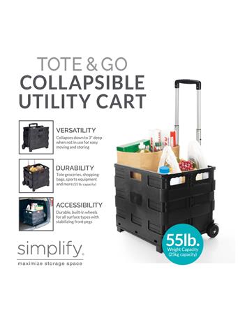 KENNEDY INTERNATIONAL - Portable Folding Shopping Cart BLACK