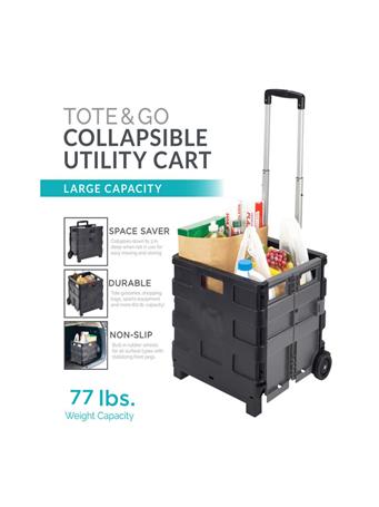 KENNEDY INTERNATIONAL - Portable Folding Jumbo Shopping Cart BLACK