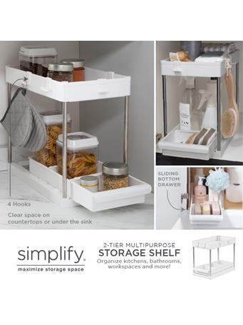 SIMPLIFY - 2-Tier Sink Organizer with Drawer WHITE