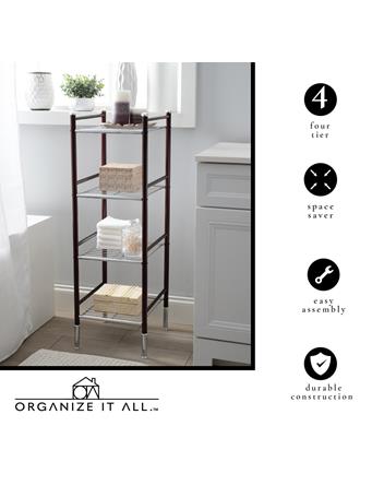KENNEDY INTERNATIONAL -  Neu Home 4-Tier Wire Storage Tower BLACK