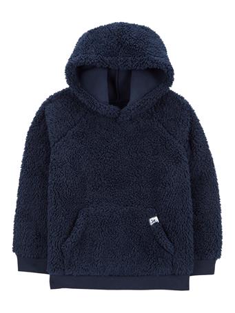 CARTER'S - Kid Sherpa Fleece Pullover Hoodie NAVY