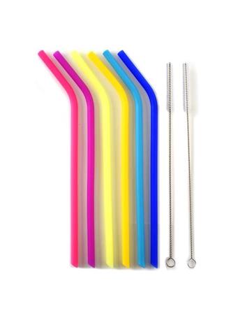 NORPRO - Reusable Slim Silicone Straws - Set of 6 NO COLOR