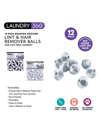 KENNEDY INTERNATIONAL - 12-Pack Washing Machine Lint and Hair Removable Balls ASSORTED