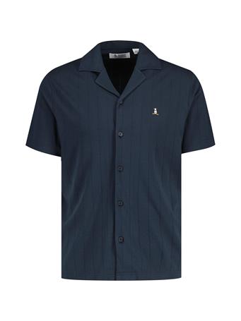 ORIGINAL PENGUIN - Drop Needle Cuban Shirt DK SAPPHIRE
