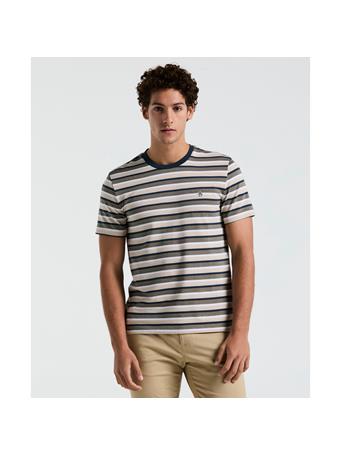 ORIGINAL PENGUIN - Jacquard Stripe Tee TRAVERTINE