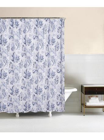 C&F HOME - Midnight Lagoon Shower Curtain WHITE/BLUE