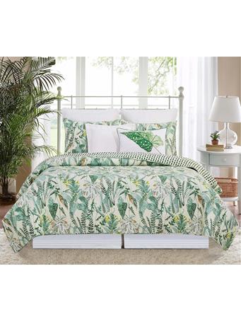 C&F HOME - Parson 3-Piece Bedding Set WHITE/GREEN