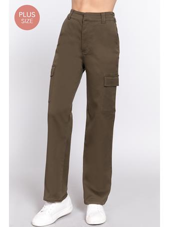 ACTIVE BASIC - [Plus] Straight Fit Long Pants OLIVE