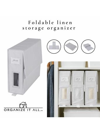 KENNEDY INTERNATIONAL - Foldable Linen Storage Organizer with Window WHITE