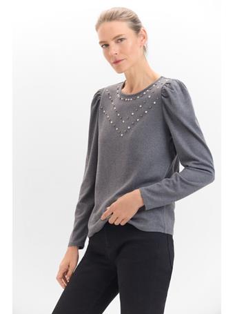 CORTEFIEL - T -Shirt With Studs DARK GREY